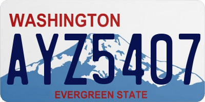 WA license plate AYZ5407