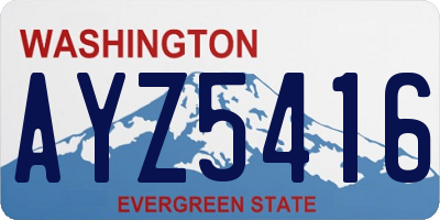 WA license plate AYZ5416