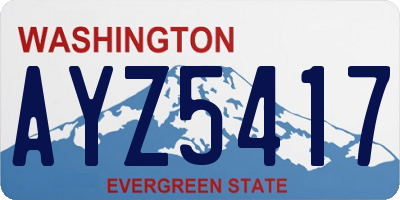 WA license plate AYZ5417