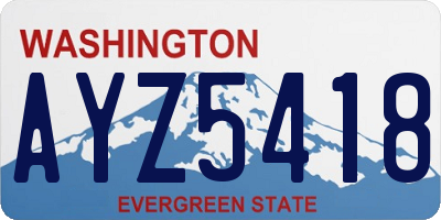 WA license plate AYZ5418