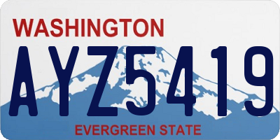 WA license plate AYZ5419