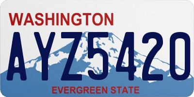 WA license plate AYZ5420