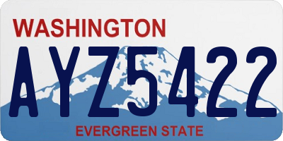 WA license plate AYZ5422