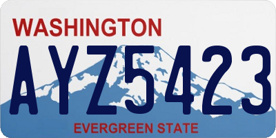 WA license plate AYZ5423