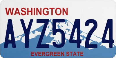 WA license plate AYZ5424