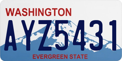 WA license plate AYZ5431