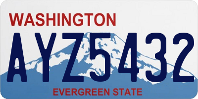 WA license plate AYZ5432