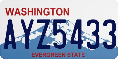 WA license plate AYZ5433