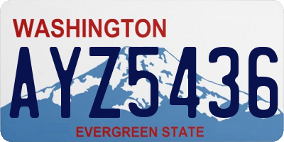 WA license plate AYZ5436