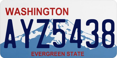 WA license plate AYZ5438