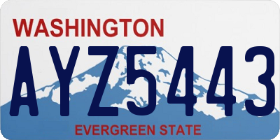 WA license plate AYZ5443