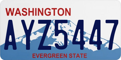 WA license plate AYZ5447