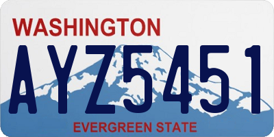 WA license plate AYZ5451