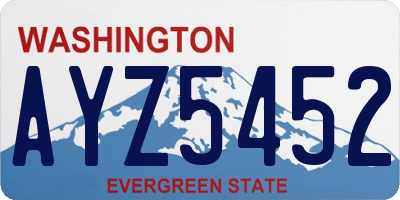 WA license plate AYZ5452