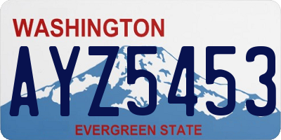 WA license plate AYZ5453