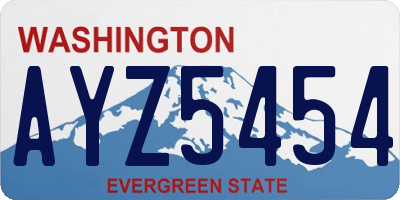 WA license plate AYZ5454