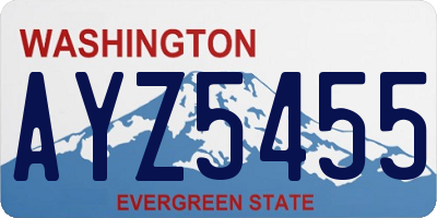 WA license plate AYZ5455