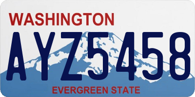 WA license plate AYZ5458