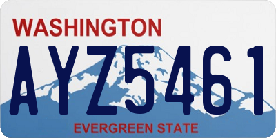 WA license plate AYZ5461