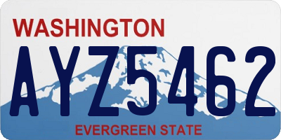 WA license plate AYZ5462