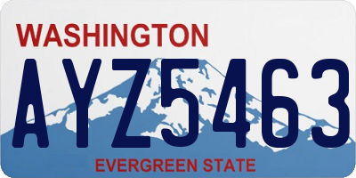 WA license plate AYZ5463