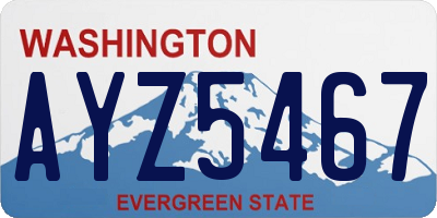 WA license plate AYZ5467