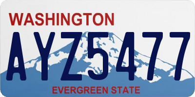 WA license plate AYZ5477