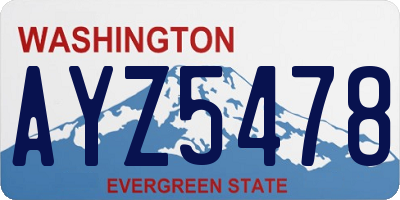 WA license plate AYZ5478