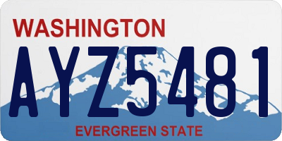 WA license plate AYZ5481