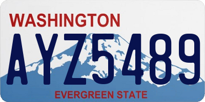 WA license plate AYZ5489