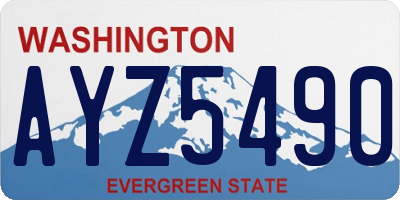 WA license plate AYZ5490