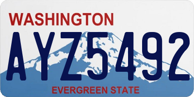 WA license plate AYZ5492