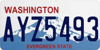 WA license plate AYZ5493