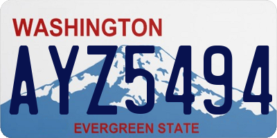 WA license plate AYZ5494