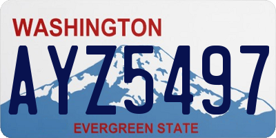 WA license plate AYZ5497