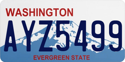 WA license plate AYZ5499