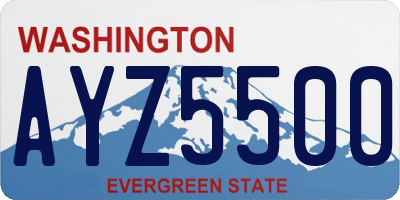 WA license plate AYZ5500