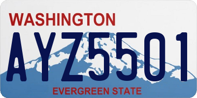 WA license plate AYZ5501