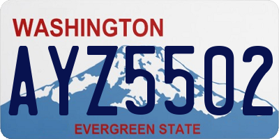 WA license plate AYZ5502