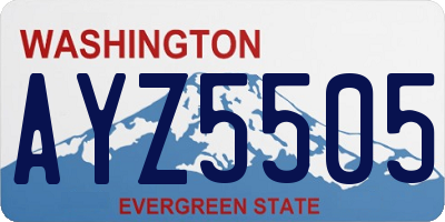 WA license plate AYZ5505