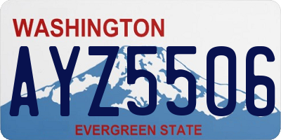 WA license plate AYZ5506