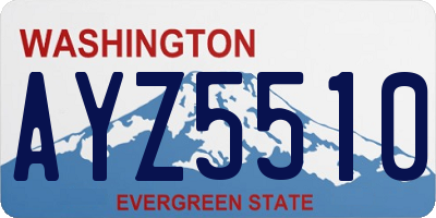 WA license plate AYZ5510