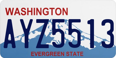 WA license plate AYZ5513