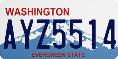 WA license plate AYZ5514