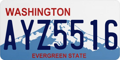 WA license plate AYZ5516