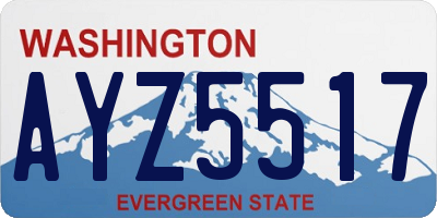 WA license plate AYZ5517