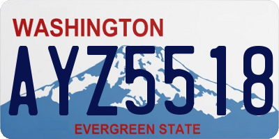 WA license plate AYZ5518