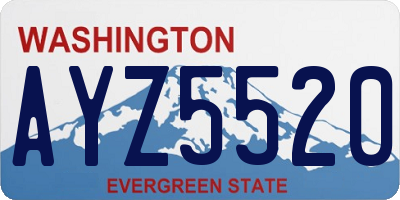 WA license plate AYZ5520