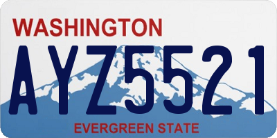 WA license plate AYZ5521