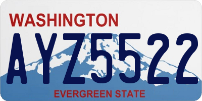 WA license plate AYZ5522